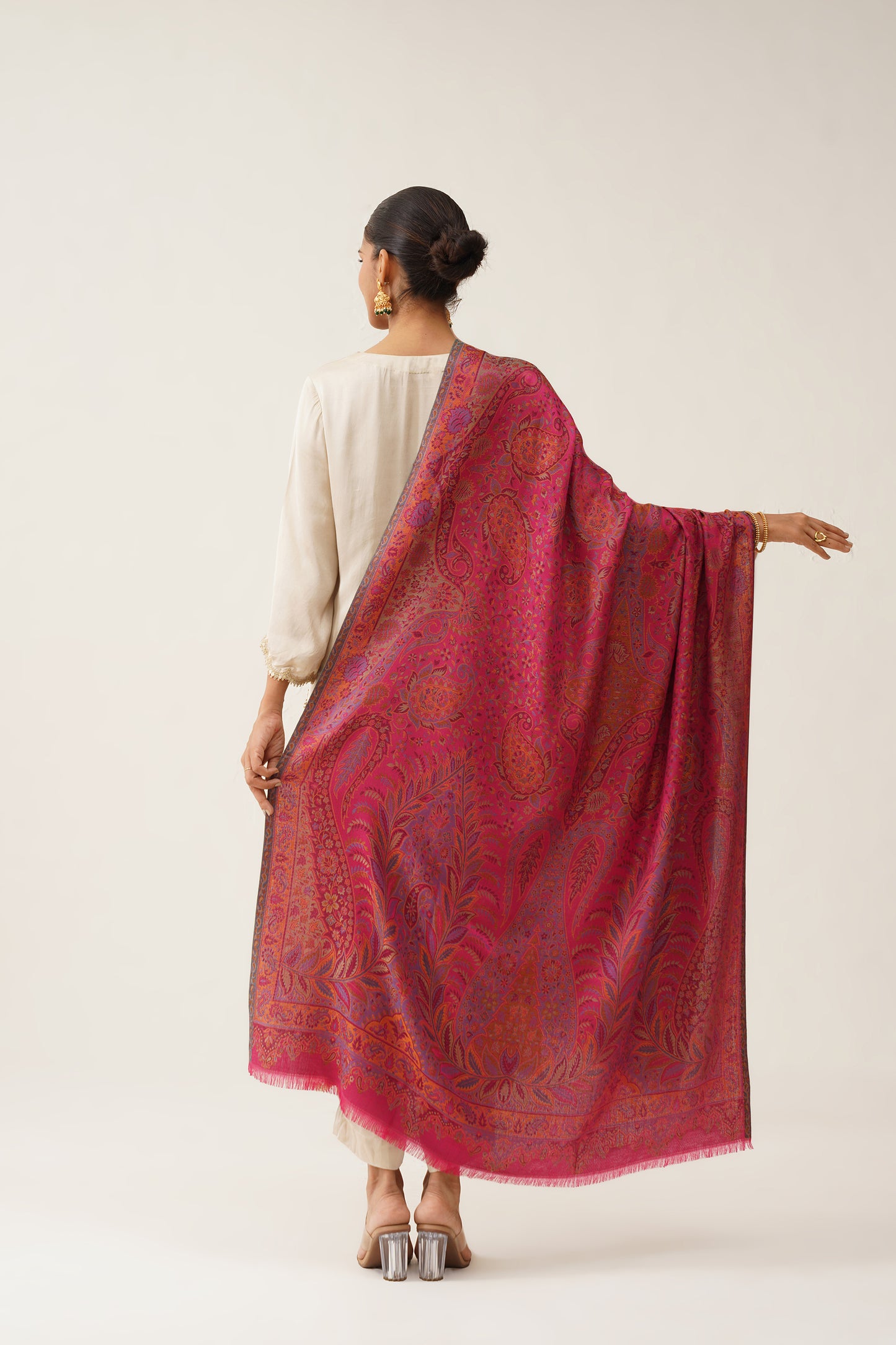 Fuscia Pink Kaani Shawl