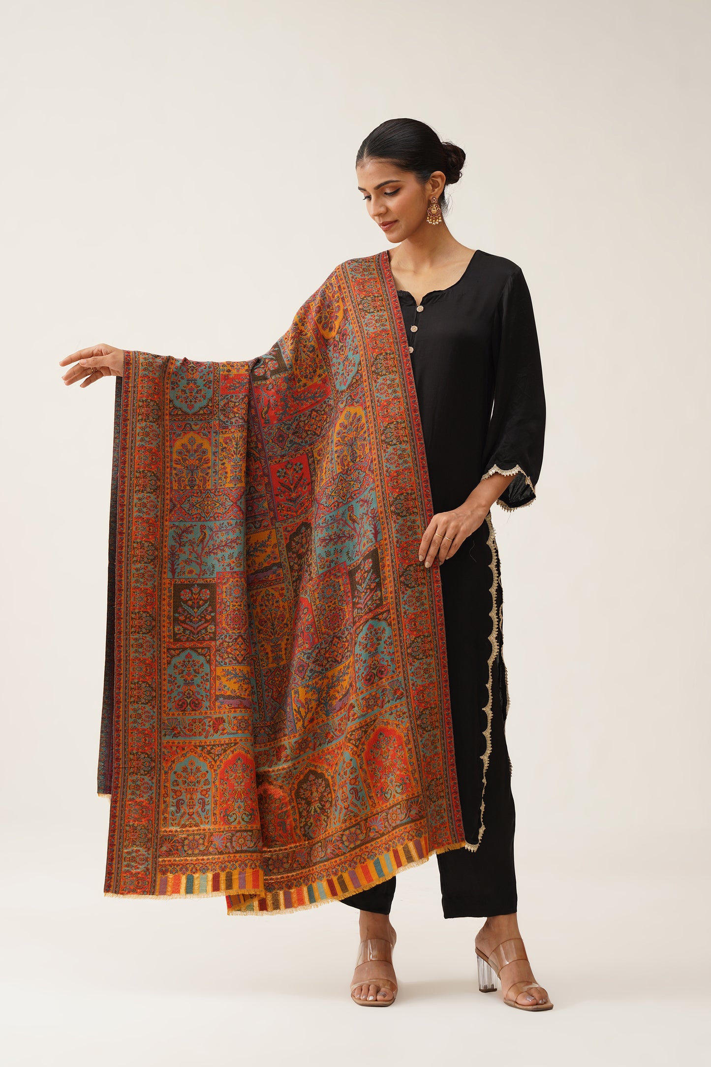 Ziya Mustard Kaani Woollen Shawl