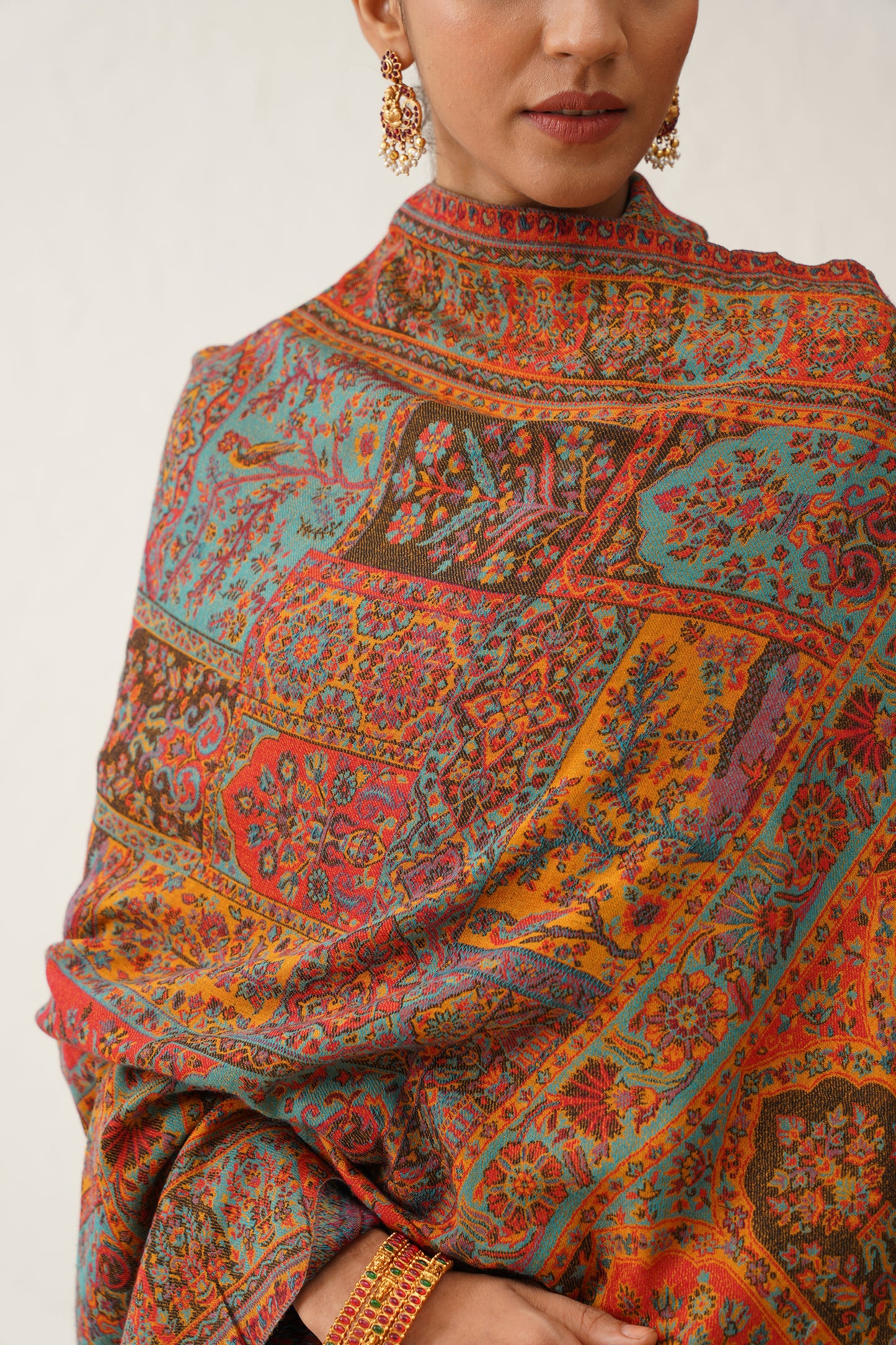 Ziya Mustard Kaani Woollen Shawl