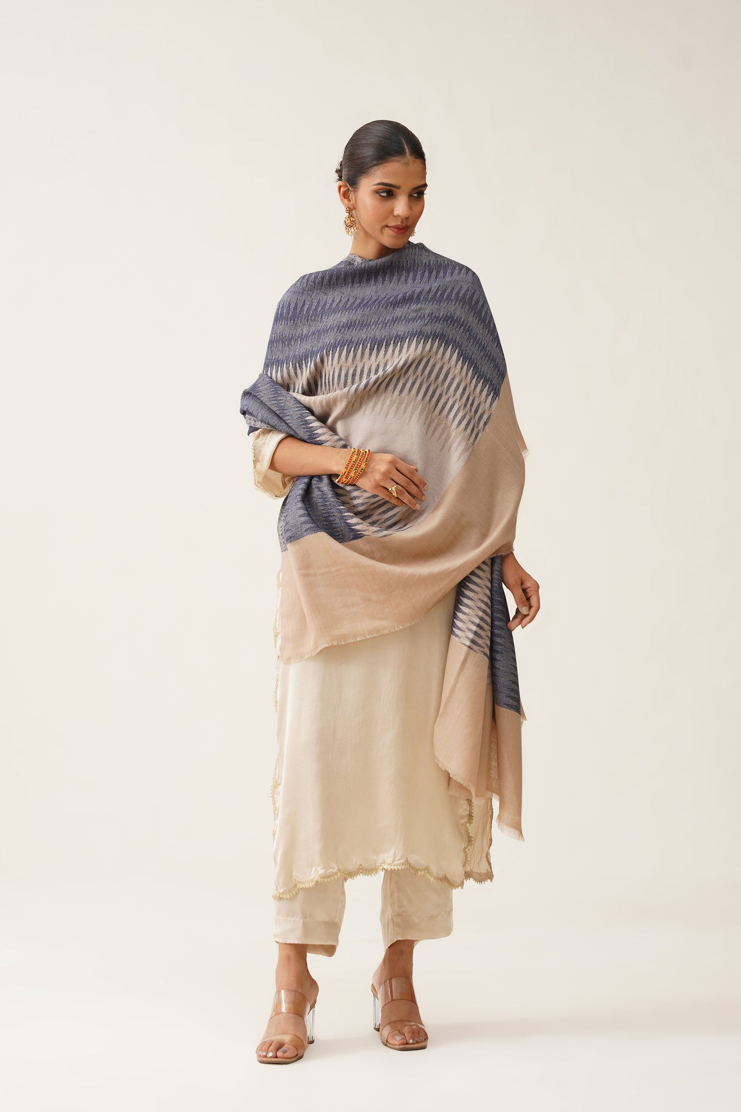 AARIZ IKAT WOOLLEN SHAWL