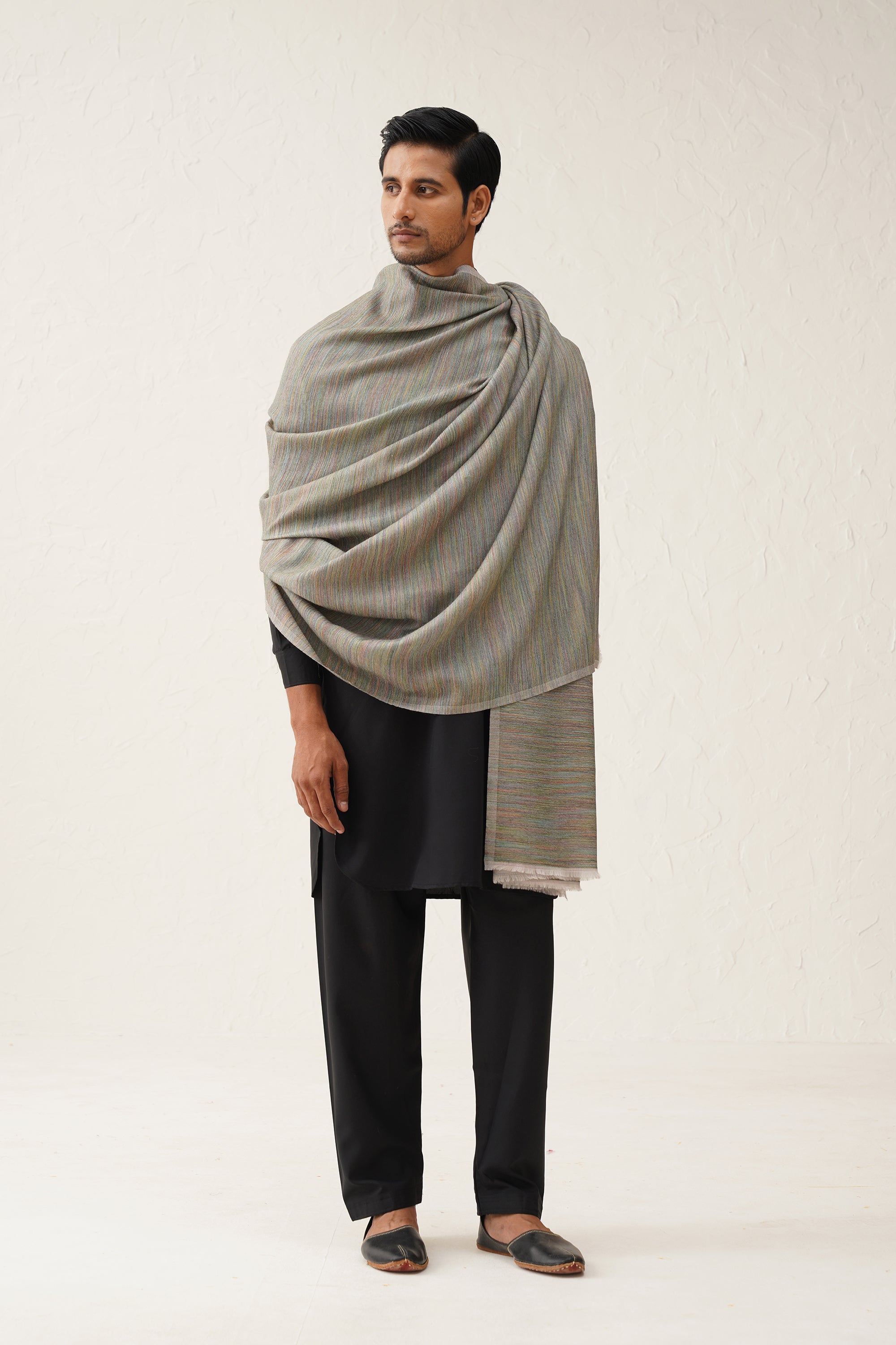 Mens Toosh Grey Ikat Space Dyed Dusala