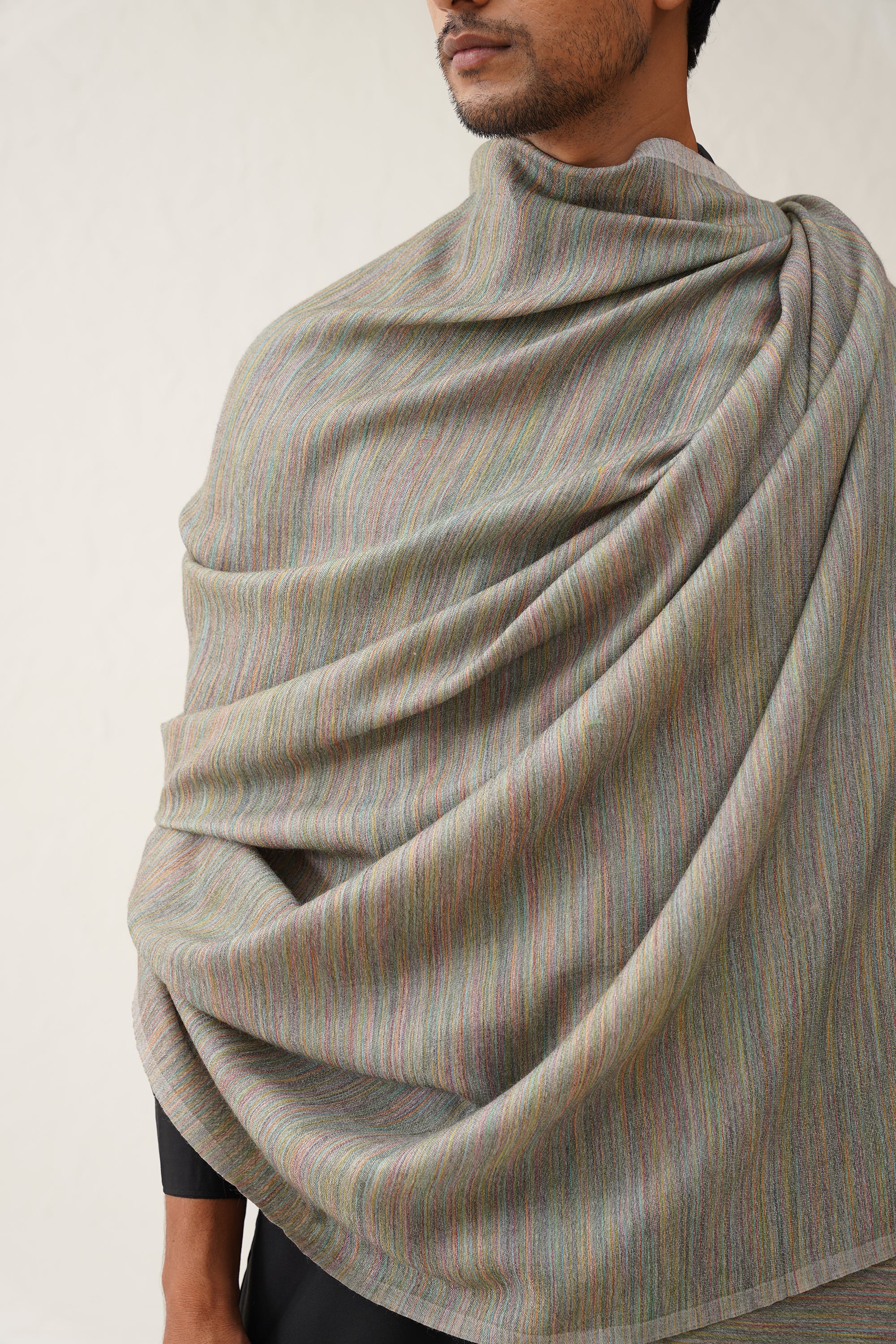 Mens Toosh Grey Ikat Space Dyed Dusala