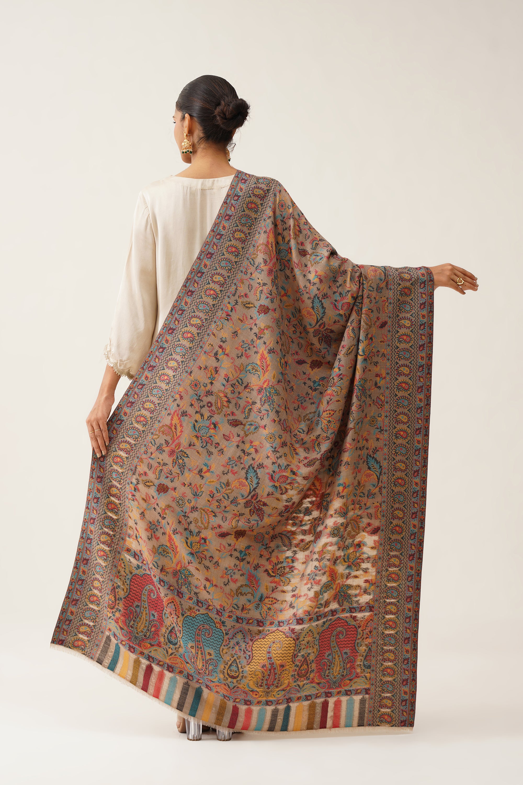 Brown Kaani Wool Shawl