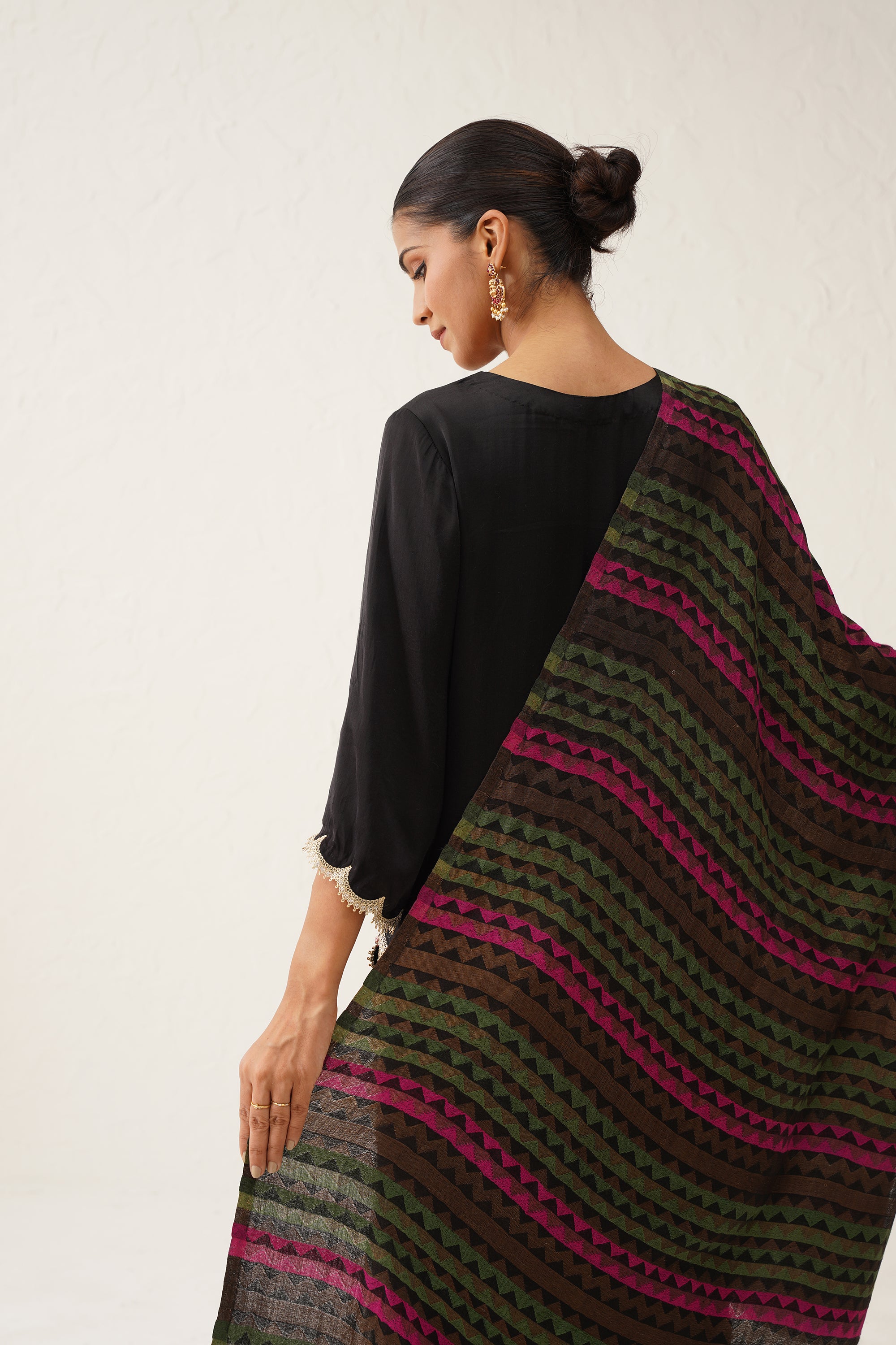 Zig Zag Lurex Woollen Stole