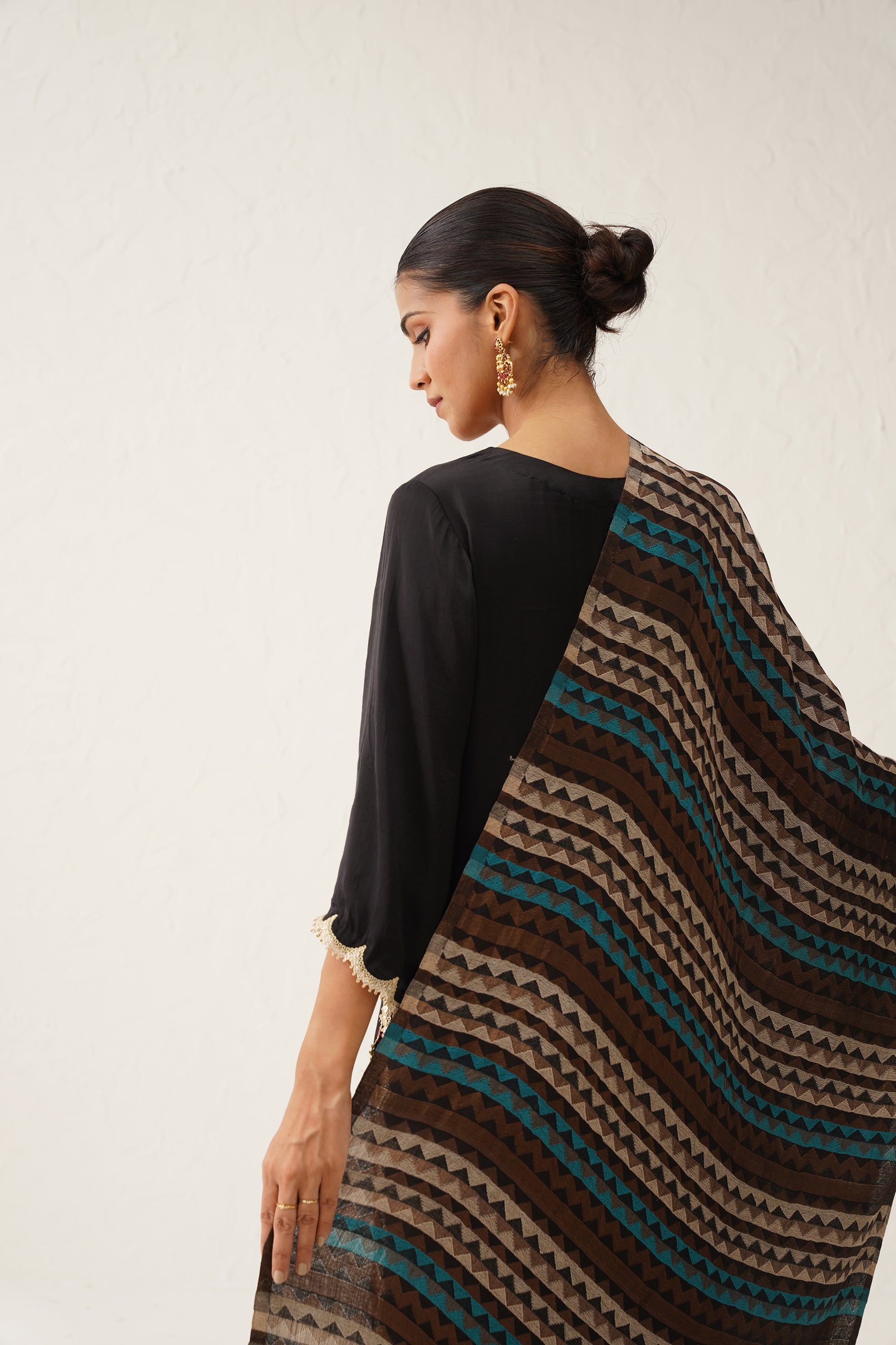 Negar Zig Zag Woollen Lurex Stole