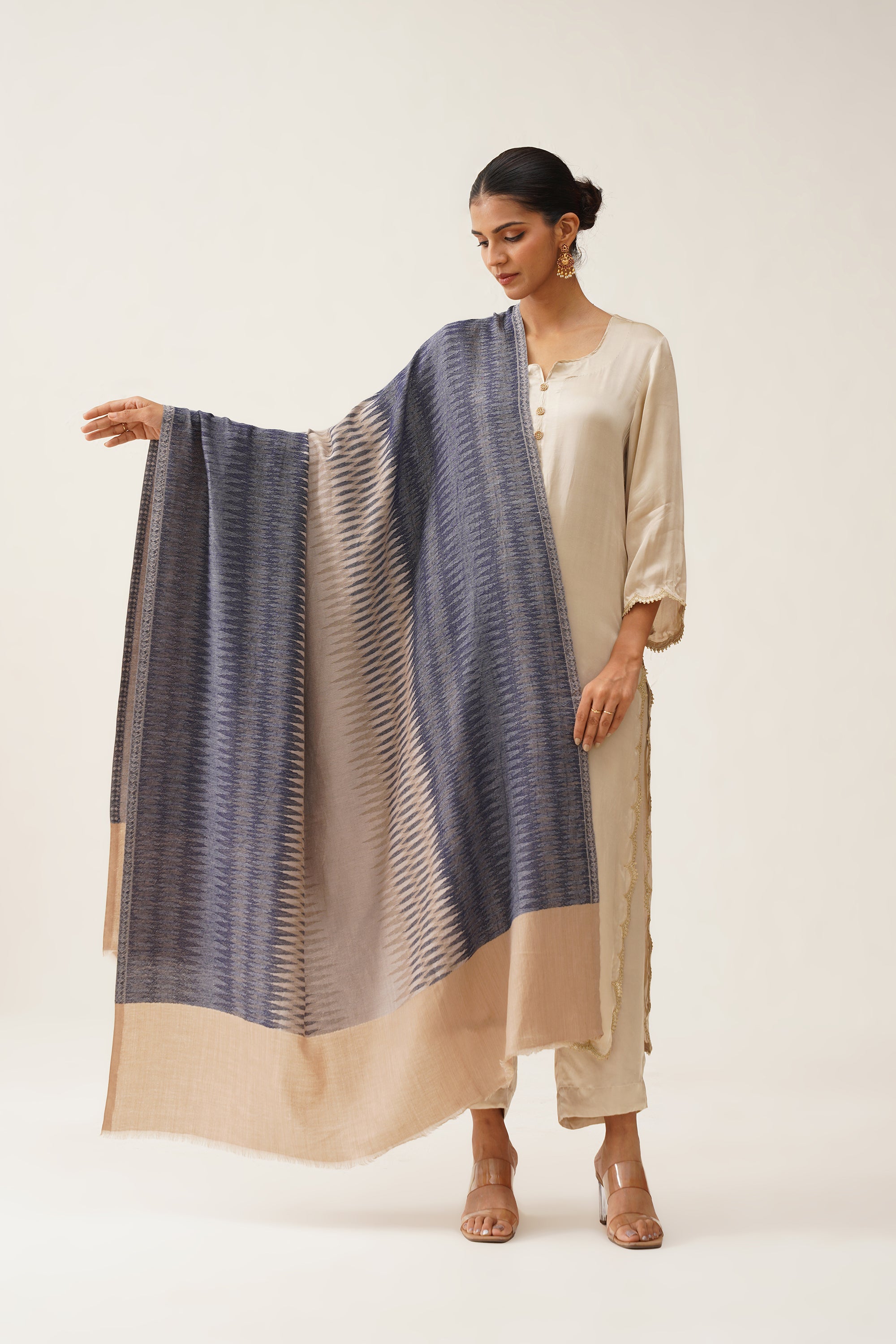 AARIZ IKAT WOOLLEN SHAWL