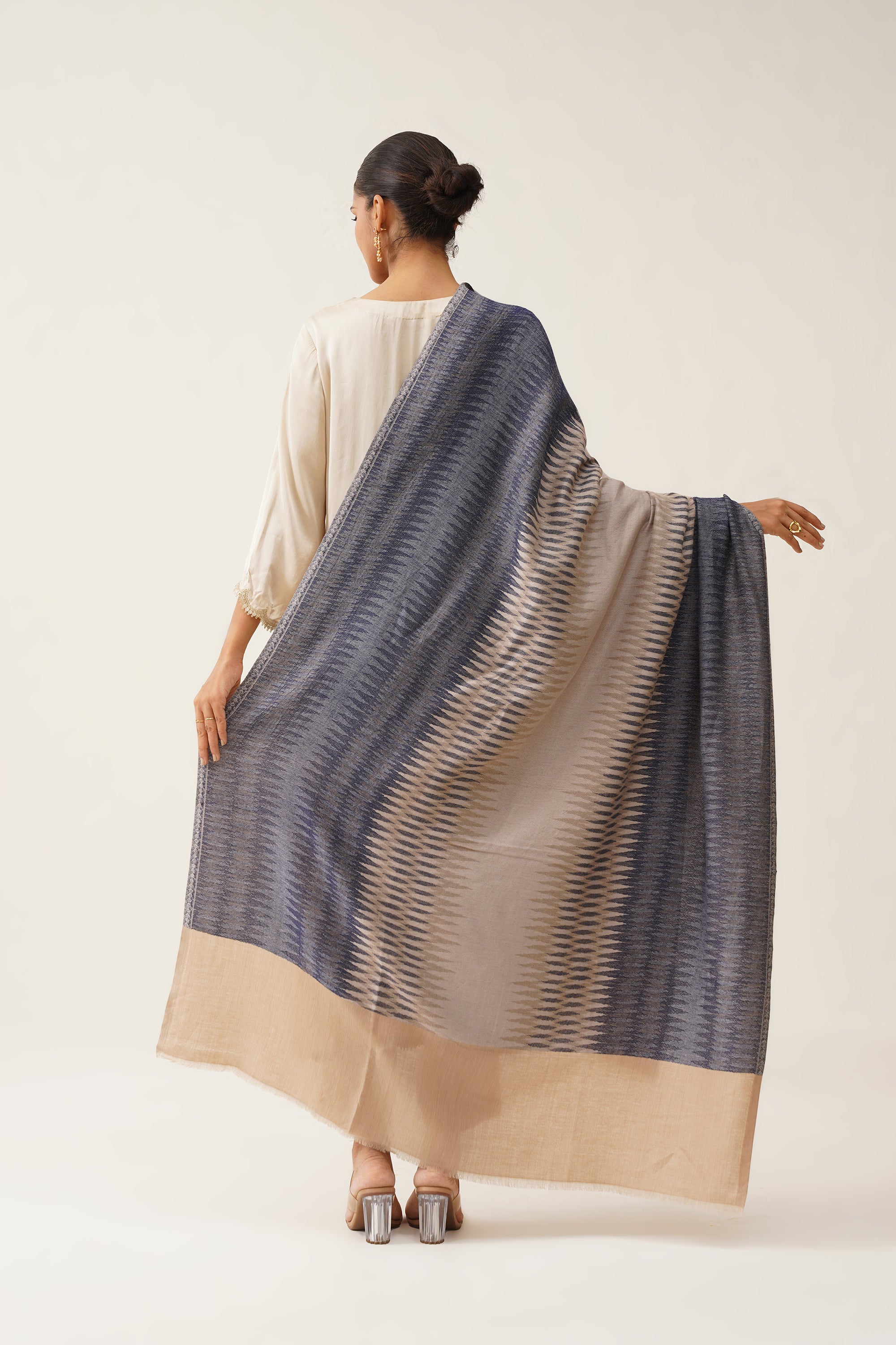 AARIZ IKAT WOOLLEN SHAWL