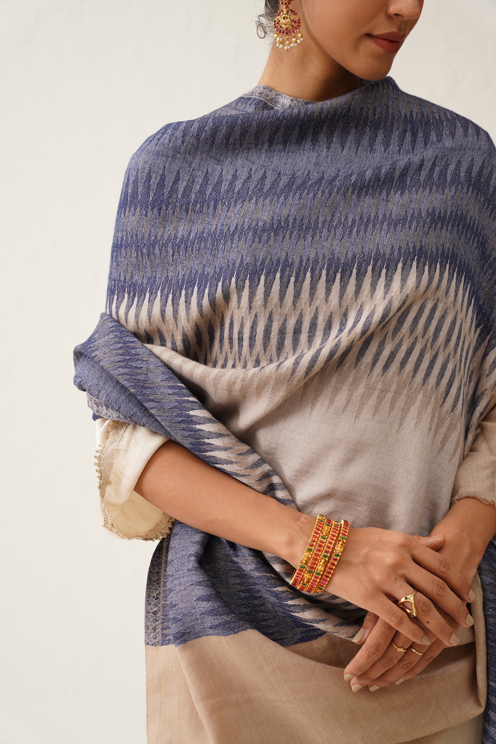 AARIZ IKAT WOOLLEN SHAWL