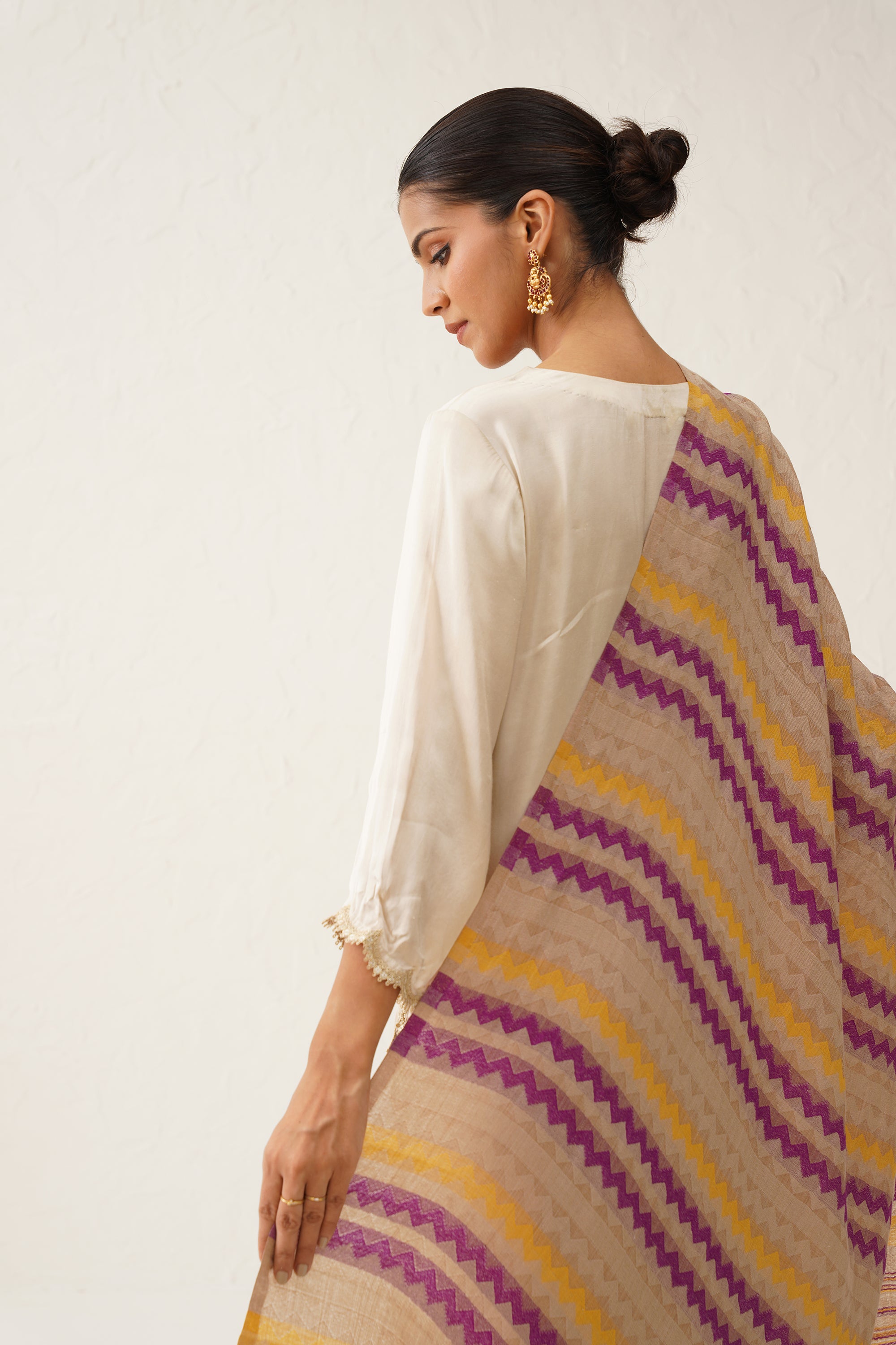 Samina Zig Zag Lurex Woollen Stole